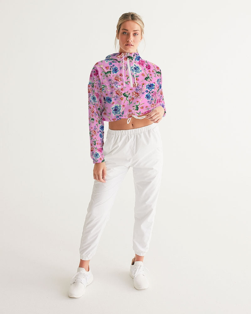 AMORE PINK Women's Cropped Windbreaker