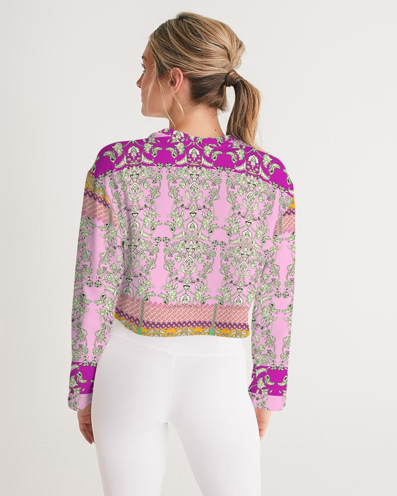 MIRACULOUS FLOWERS -PINK ||  Women's Cropped Sweatshirt