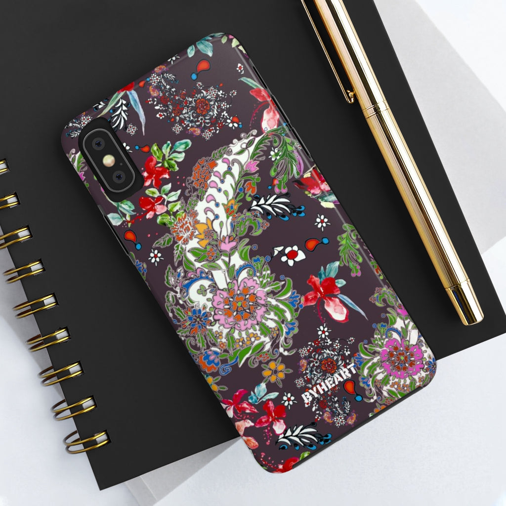 BLACK PAISLEY FLOWERS, ISFAHAN  | Tough Phone Cases, Case-Mate | 