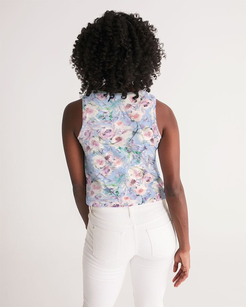 LOVE OF ORIENT FLOWERS - PURPEL Women's Cropped Tank