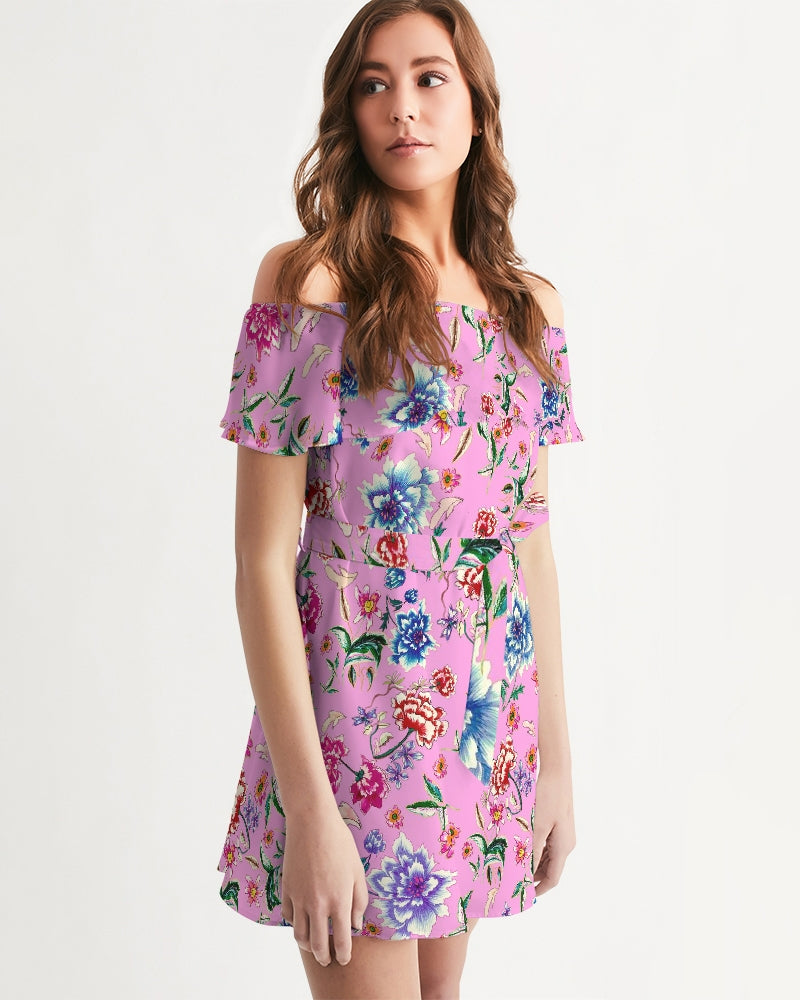 AMORE PINK Women's Off-Shoulder Dress