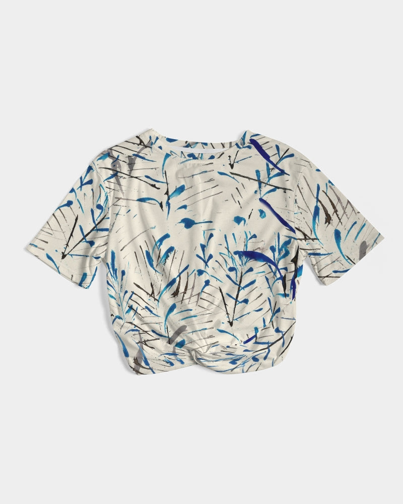 MOONLIGHT BRANCH  Women's Twist-Front Cropped Tee