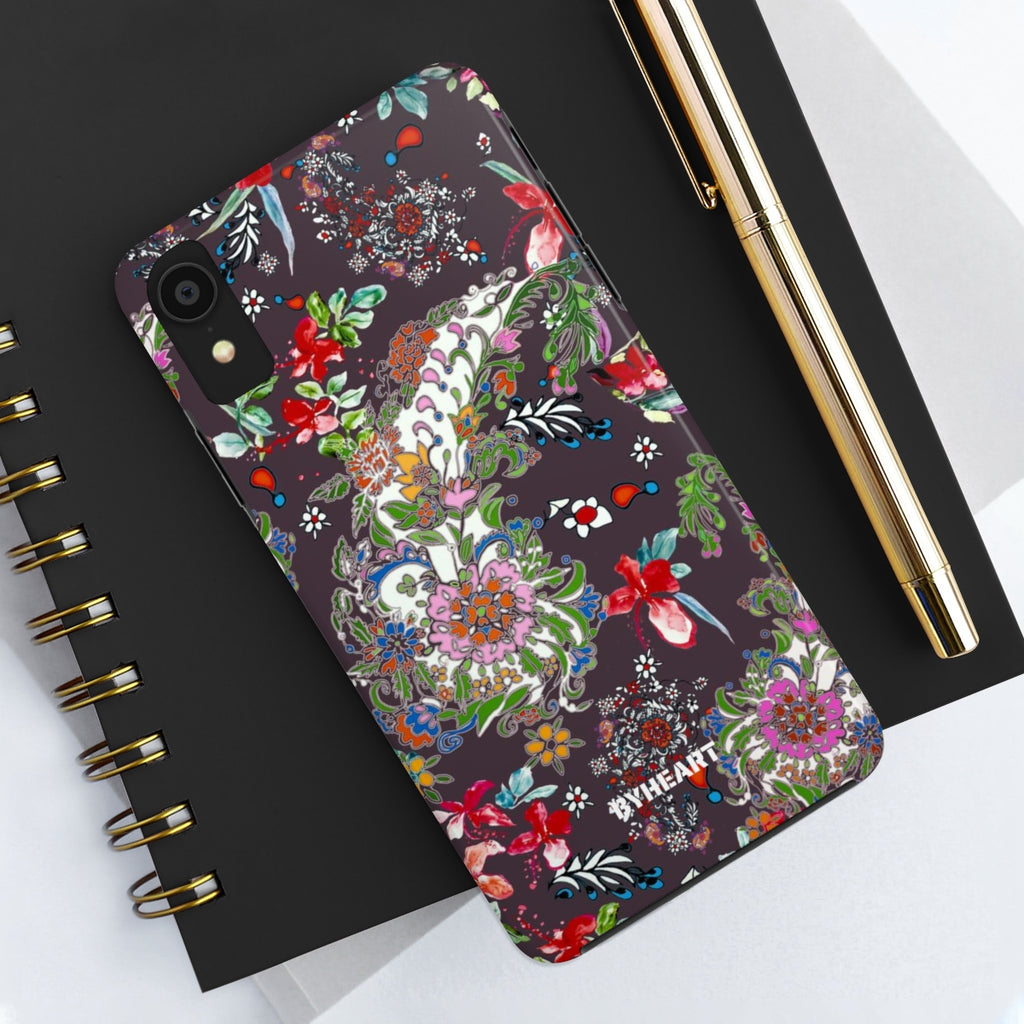 BLACK PAISLEY FLOWERS, ISFAHAN  | Tough Phone Cases, Case-Mate | 