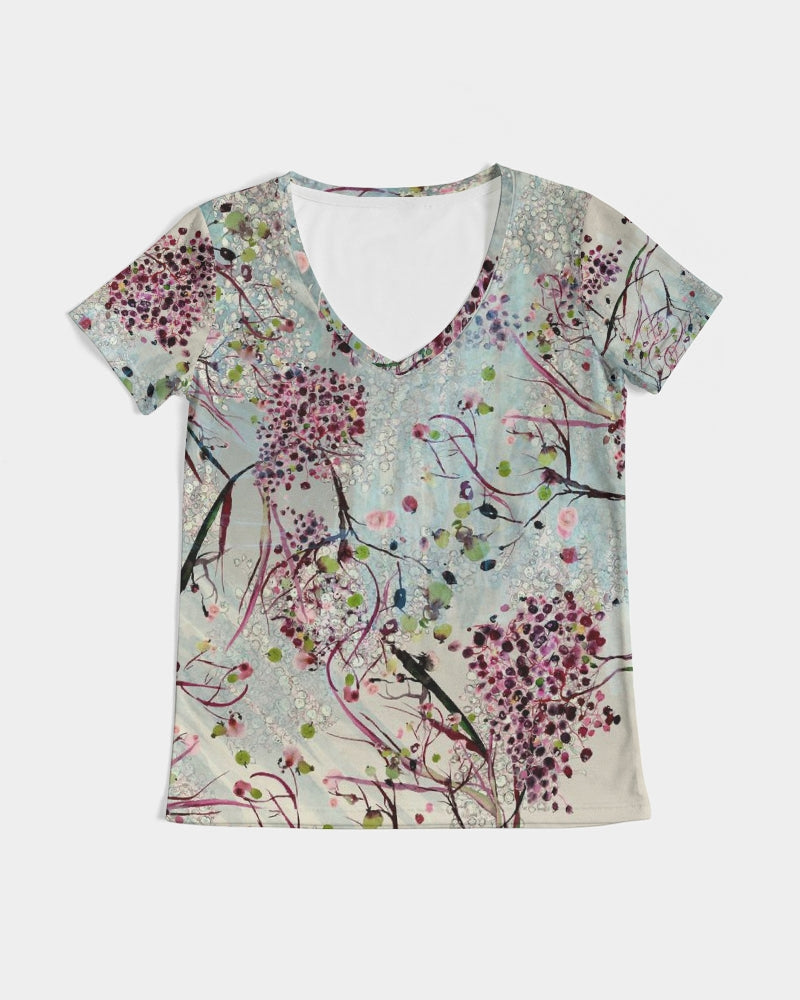 SHADOWS OF PARADISE Women's V-Neck Tee