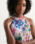 Women's Halter Dress || AMORE Purple Blooms
