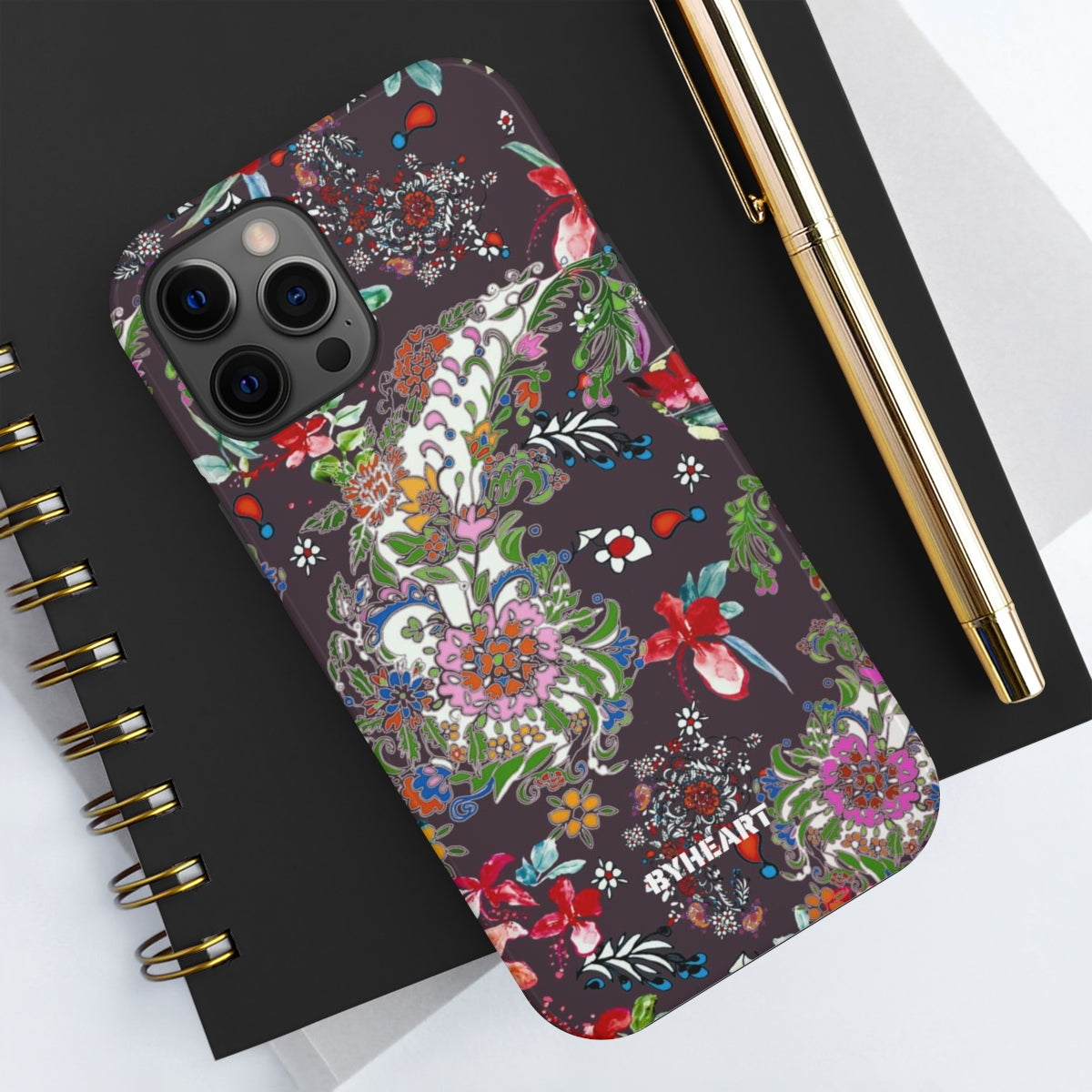 BLACK PAISLEY FLOWERS, ISFAHAN  | Tough Phone Cases, Case-Mate | 