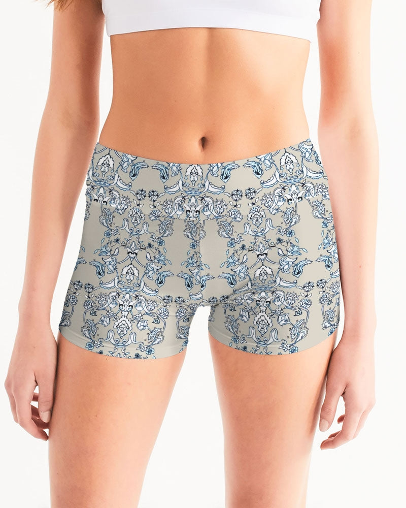 MIRACULOUS  ‌BLUE DREAM ||Women's Mid-Rise Yoga Shorts