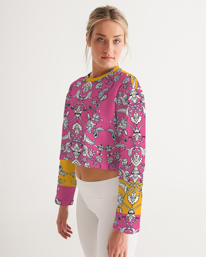 MIRACULOUS FLOWERS -PINK || Women's Cropped Sweatshirt