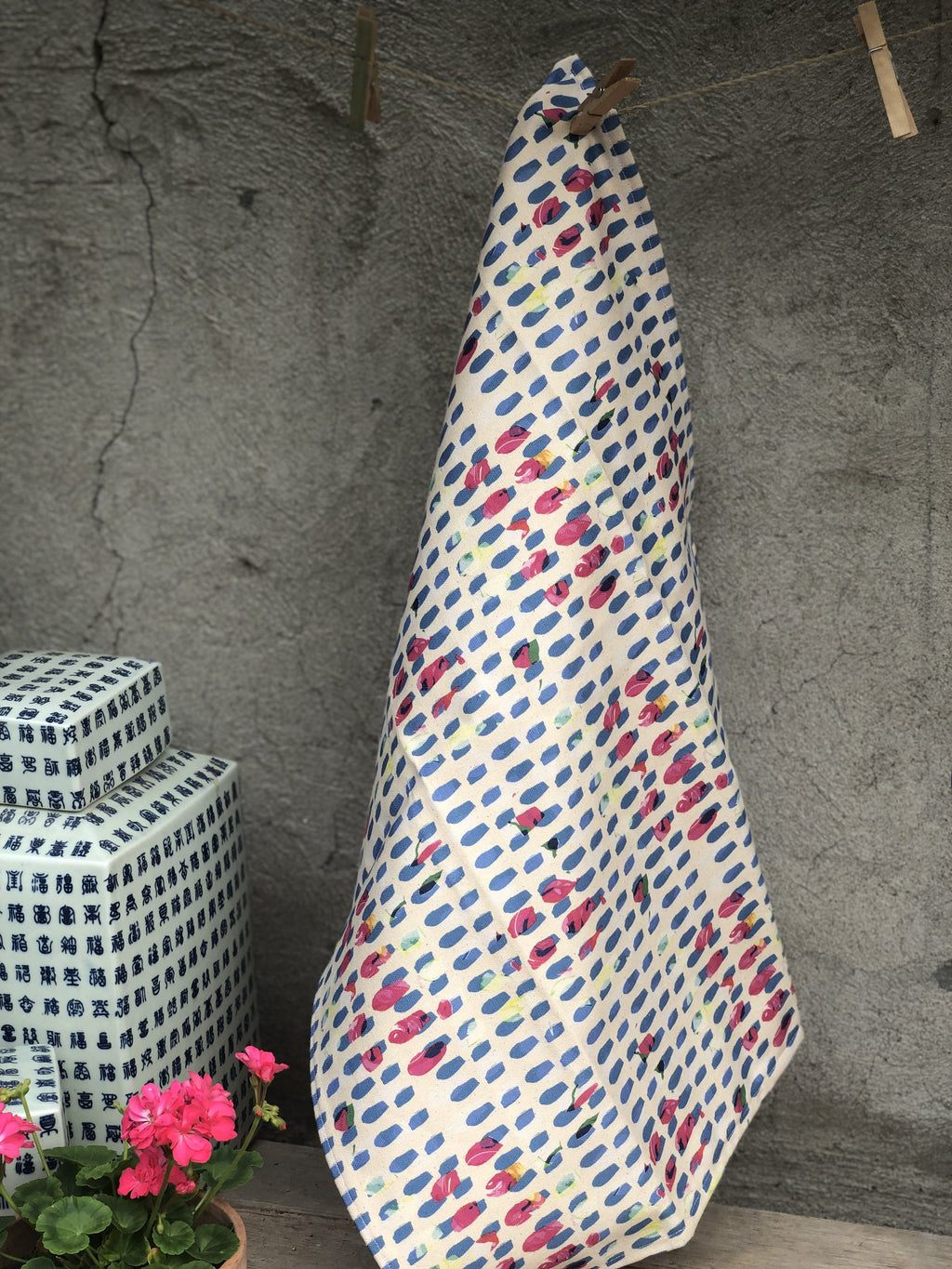 BLUE DOTS | Organic Dish towel |