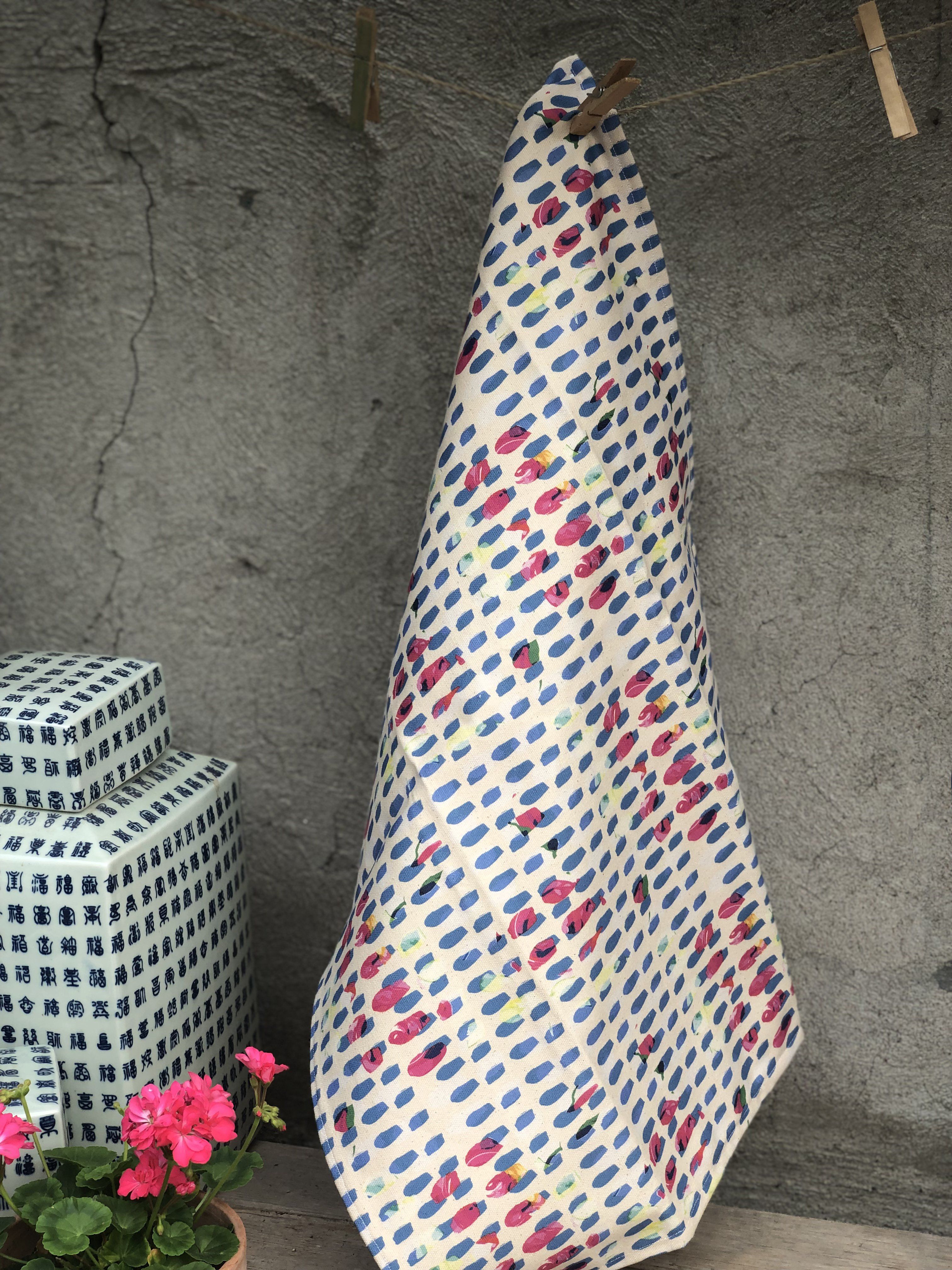 BLUE DOTS | Organic Dish towel |