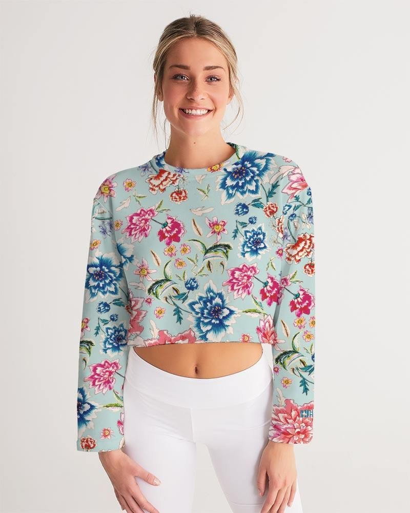AMORE BLUE Women's Cropped Sweatshirt