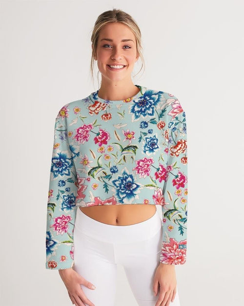 AMORE BLUE Women's Cropped Sweatshirt
