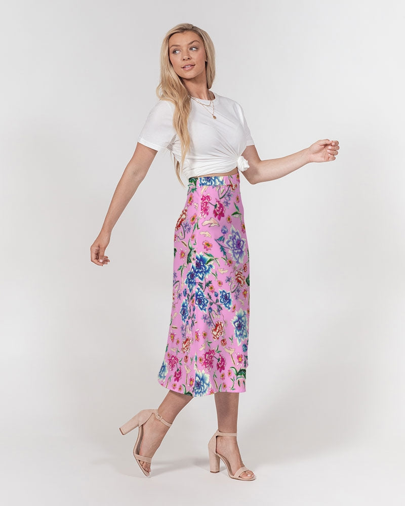 AMORE PINK Women's A-Line Midi Skirt