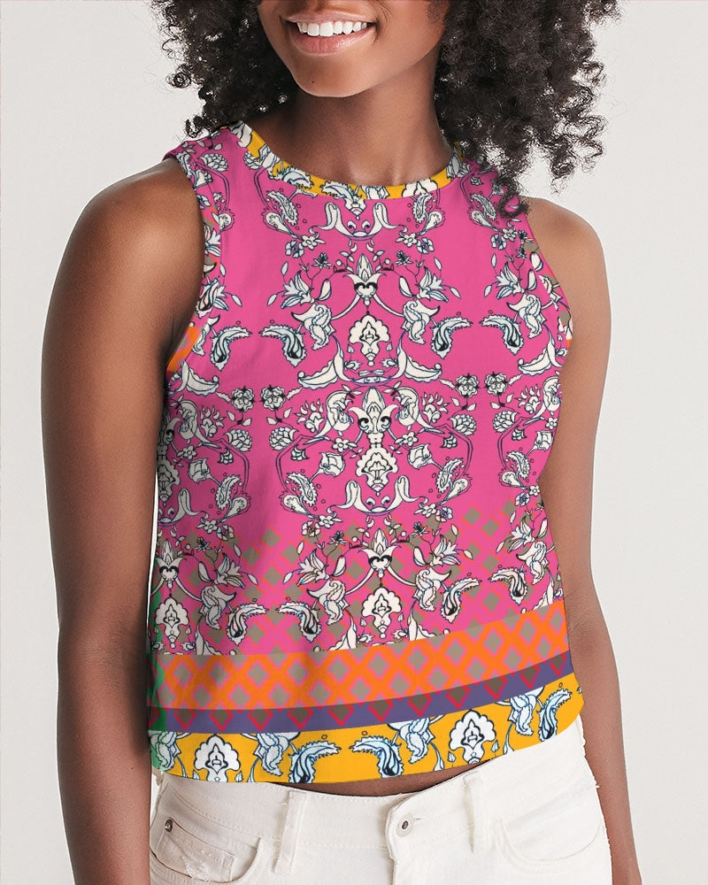 MIRACULOUS FLOWERS -PINK || Women's Cropped Tank