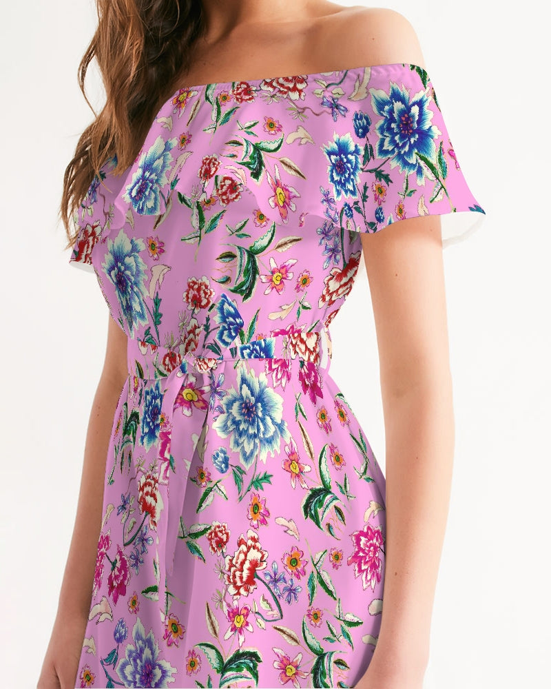 AMORE PINK Women's Off-Shoulder Dress