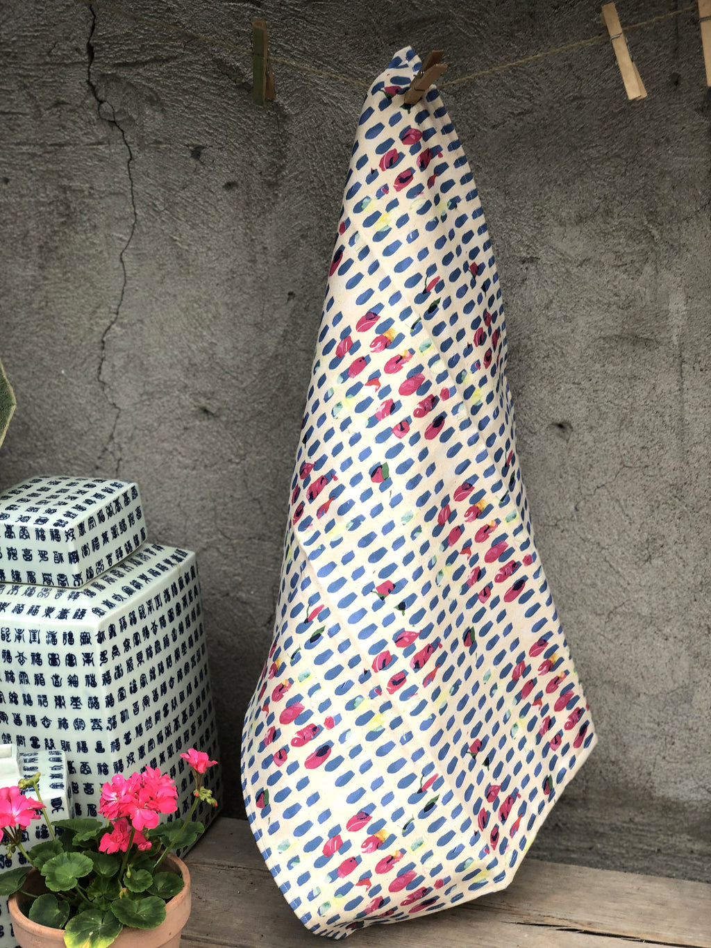 BLUE DOTS | Organic Dish towel |