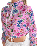 AMORE PINK Women's Cropped Windbreaker