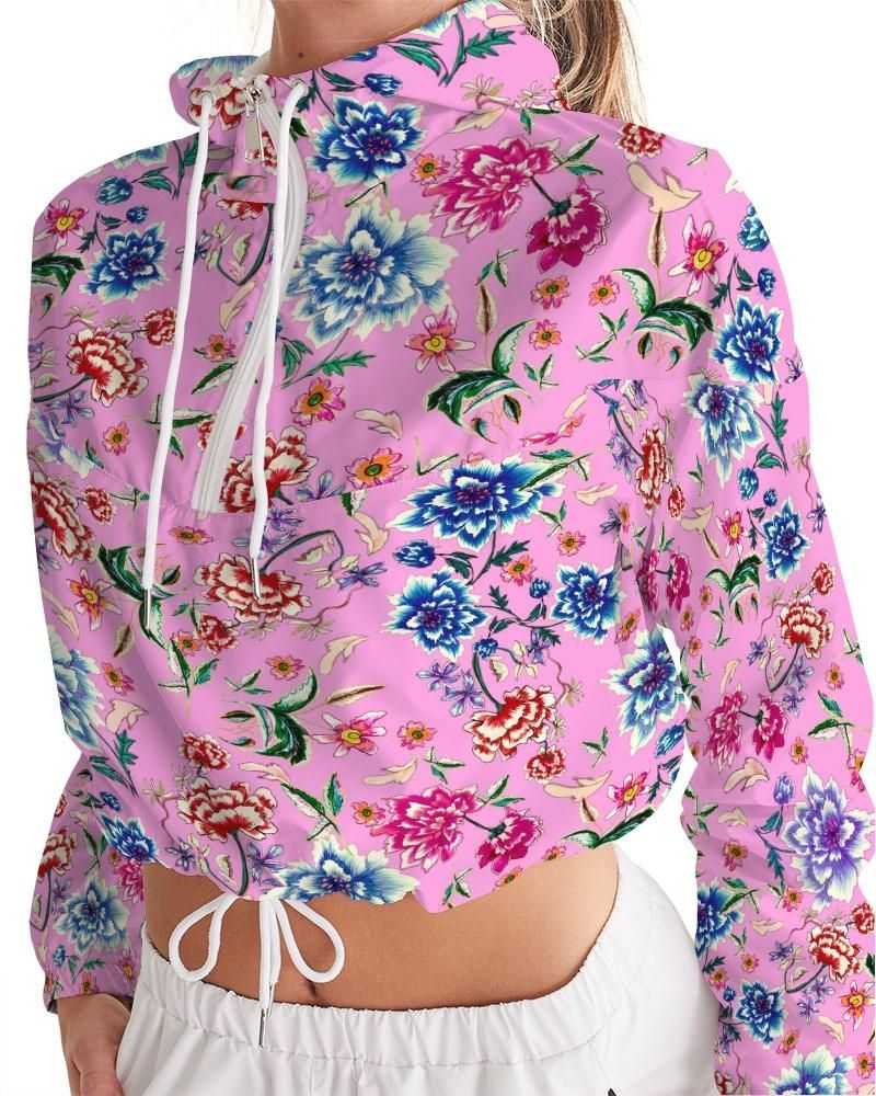 AMORE PINK Women's Cropped Windbreaker