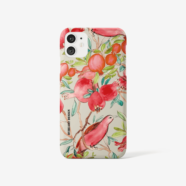 iPhone 11 case - POMEGRANATE PARADISE FRUITS || GREY ||