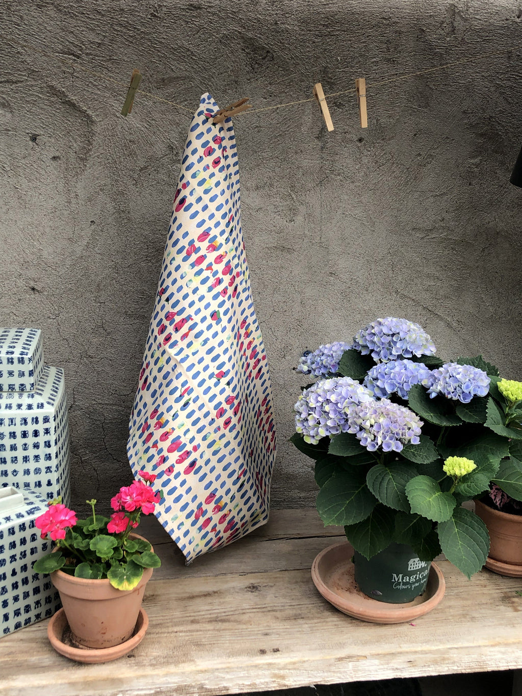 BLUE DOTS | Organic Dish towel |