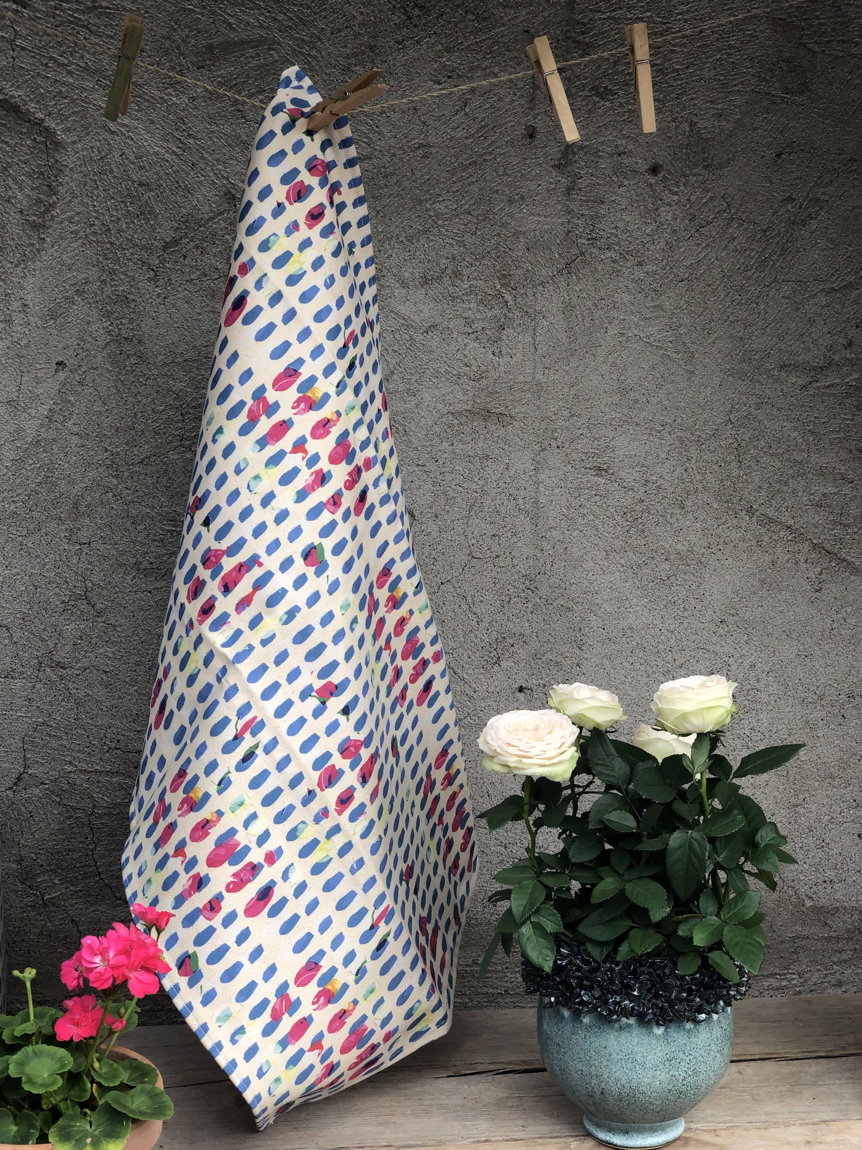 BLUE DOTS | Organic Dish towel |