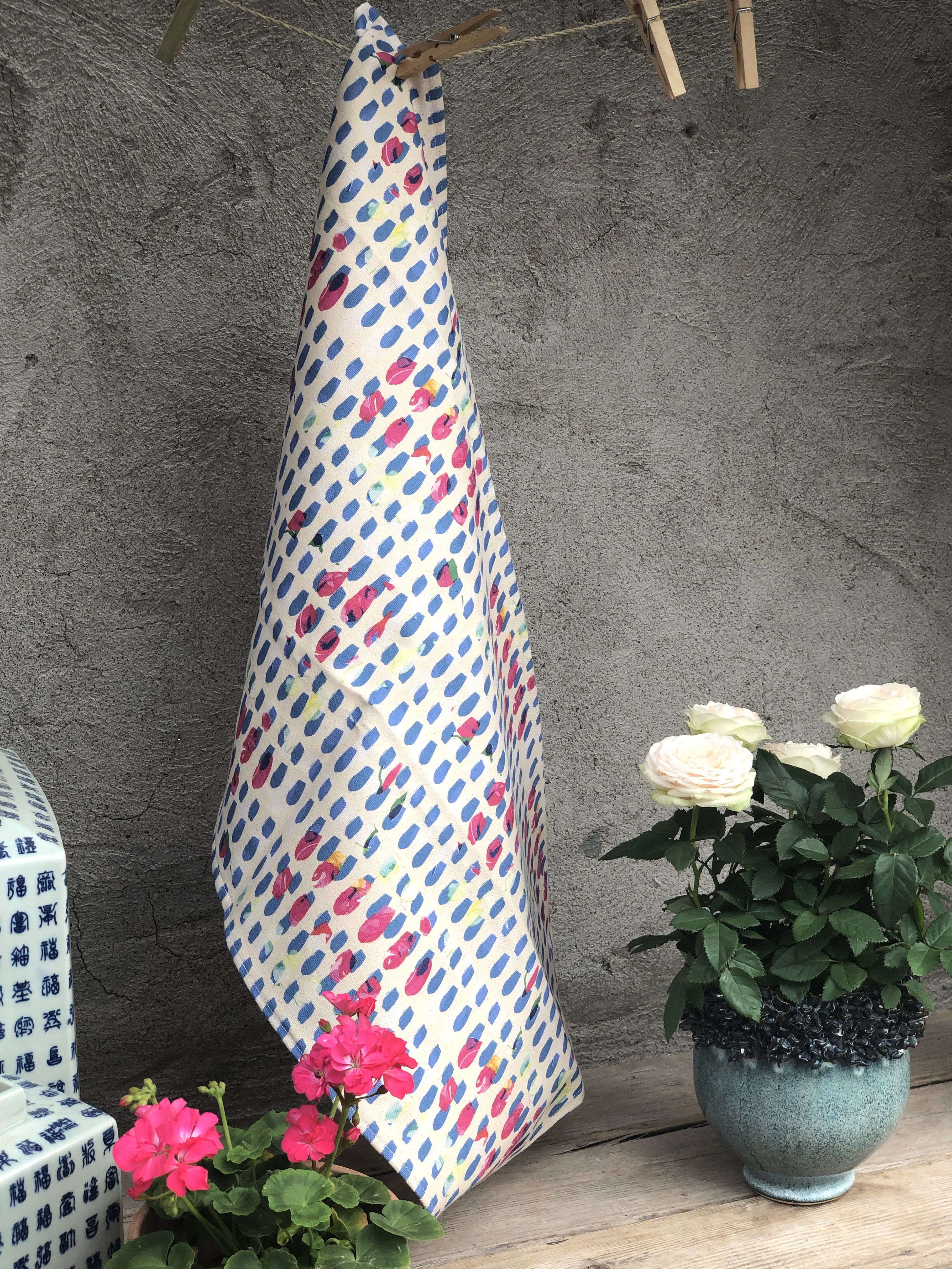 BLUE DOTS | Organic Dish towel |