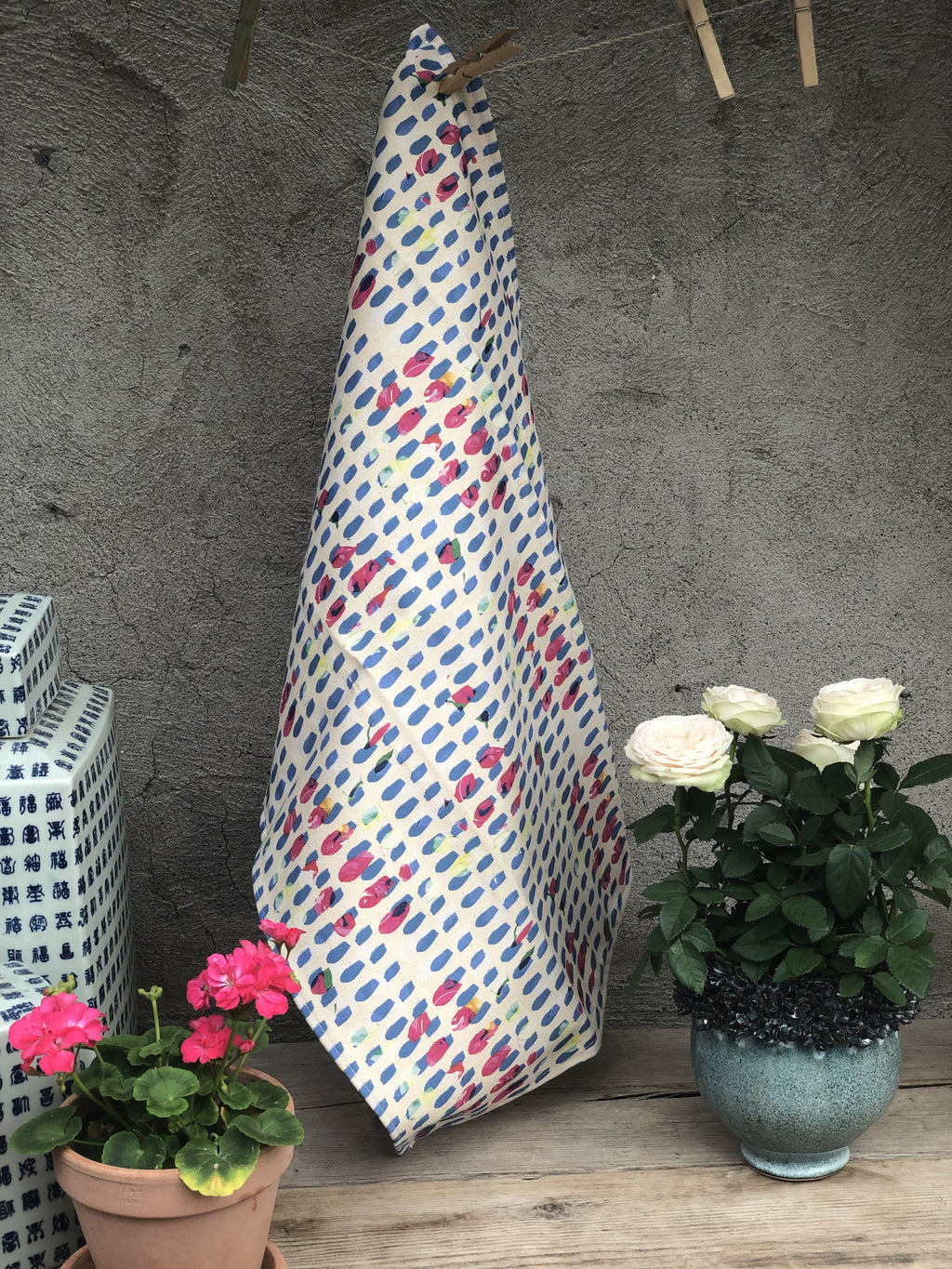 BLUE DOTS | Organic Dish towel |