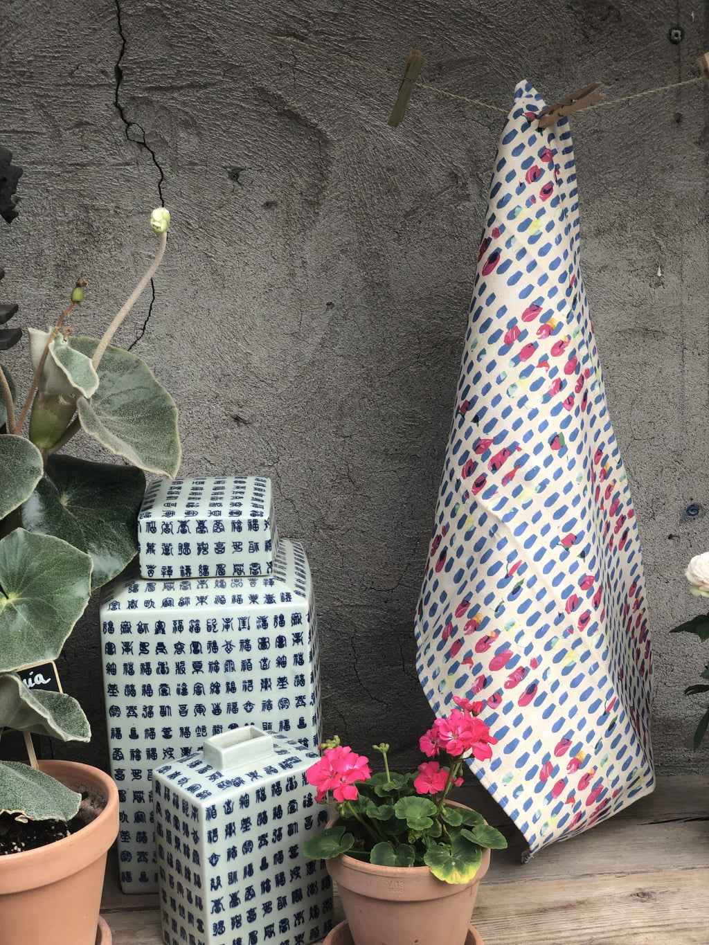 BLUE DOTS | Organic Dish towel |
