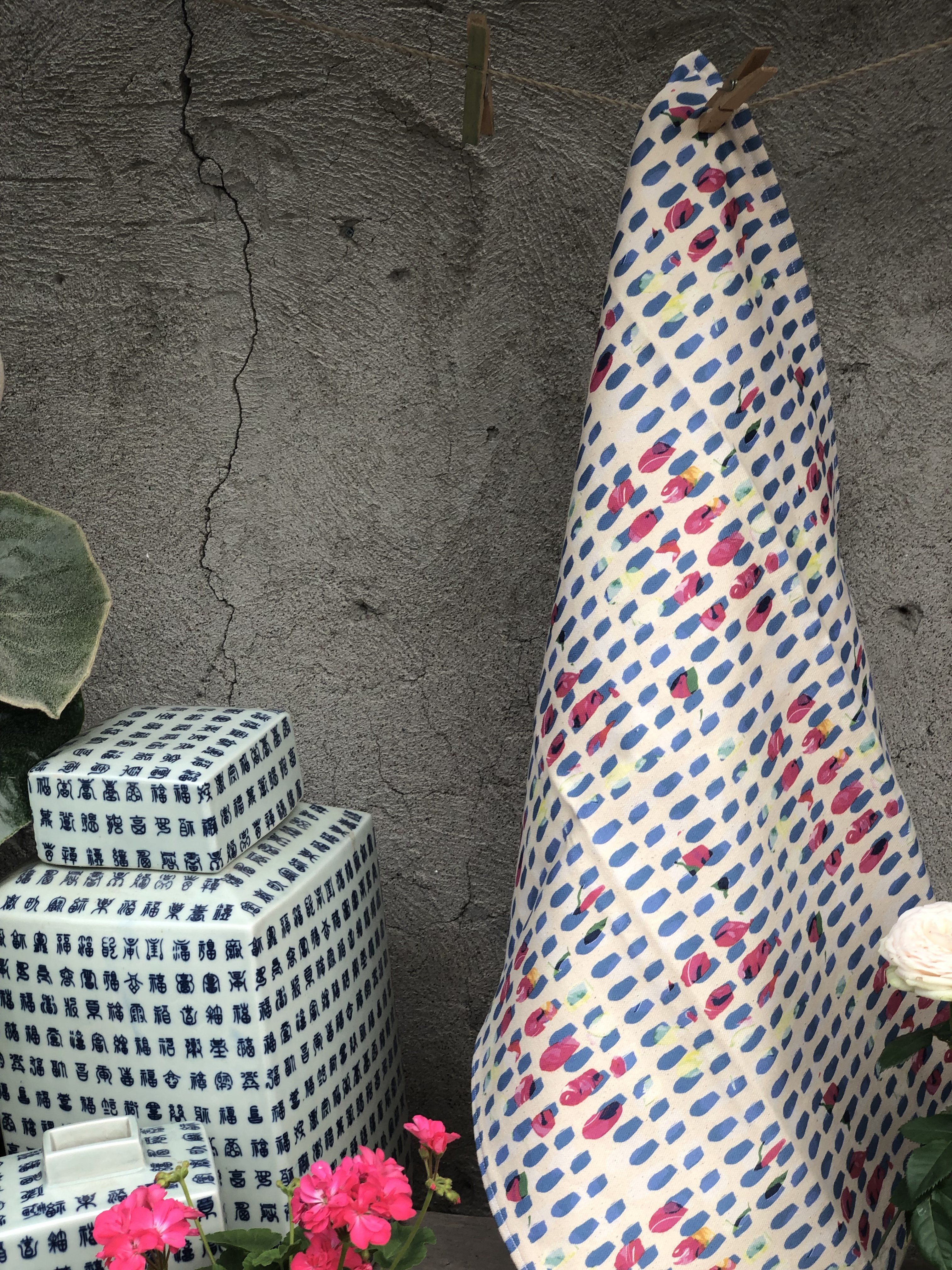 BLUE DOTS | Organic Dish towel |
