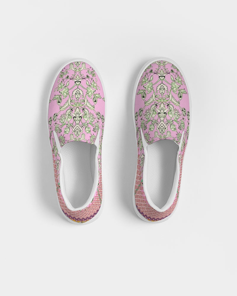 MIRACULOUS FLOWERS -PINK || Women's Slip-On Canvas Shoe
