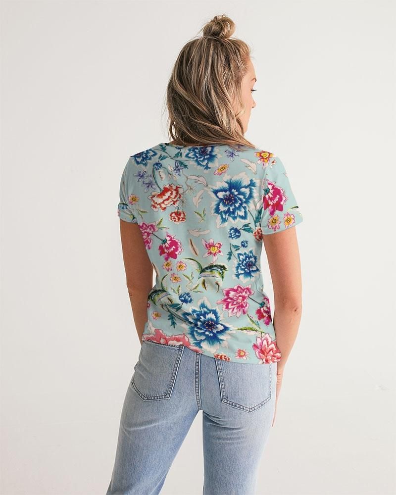 AMORE BLUE Women's V-Neck Tee