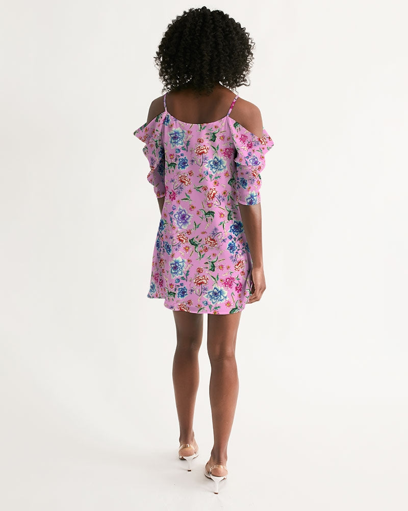 AMORE PINK Women's Open Shoulder A-Line Dress