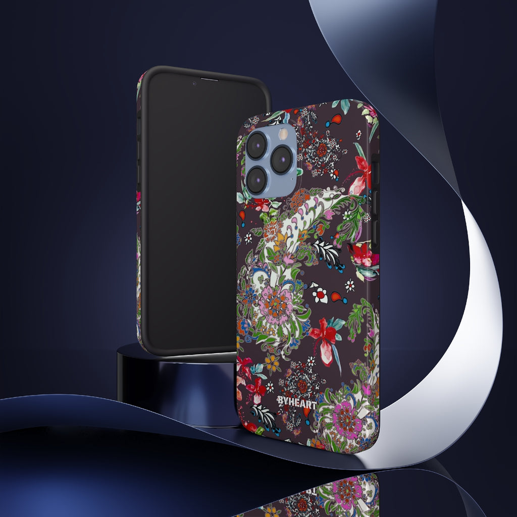 BLACK PAISLEY FLOWERS, ISFAHAN  | Tough Phone Cases, Case-Mate | 