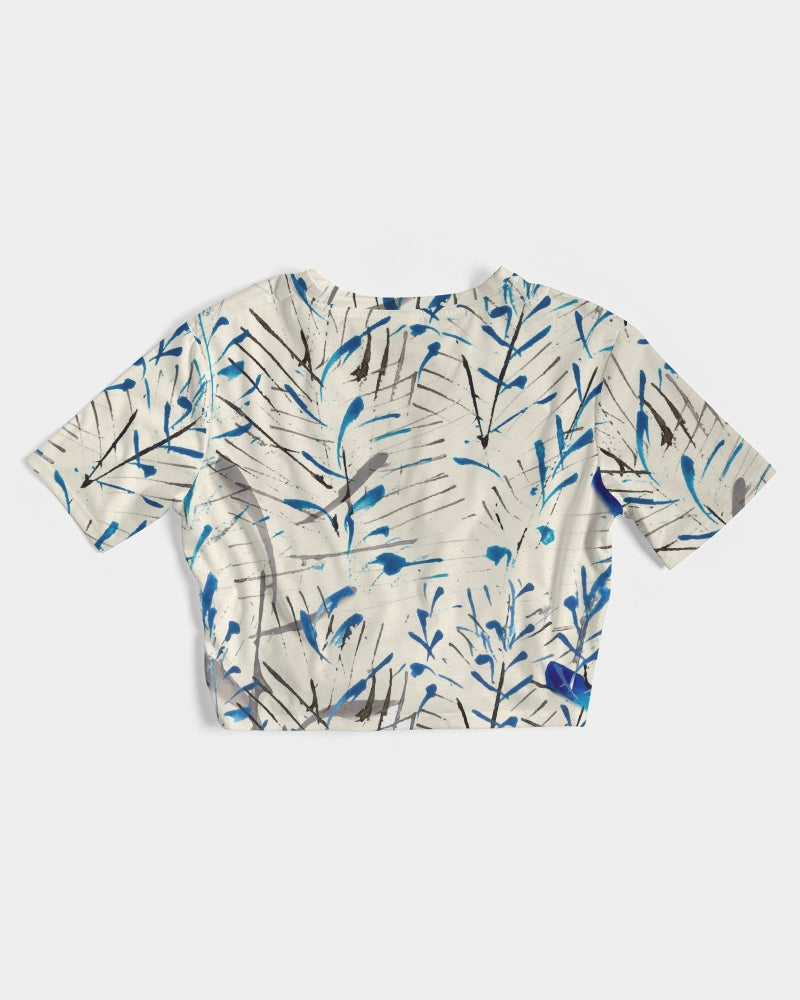MOONLIGHT BRANCH  Women's Twist-Front Cropped Tee