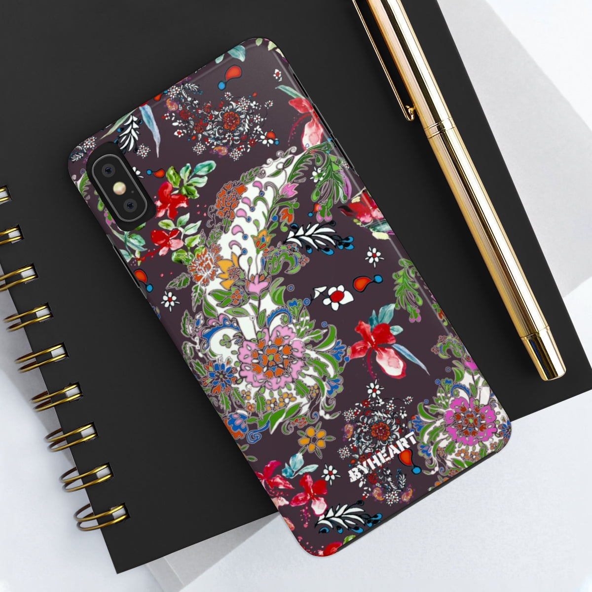BLACK PAISLEY FLOWERS, ISFAHAN  | Tough Phone Cases, Case-Mate | 