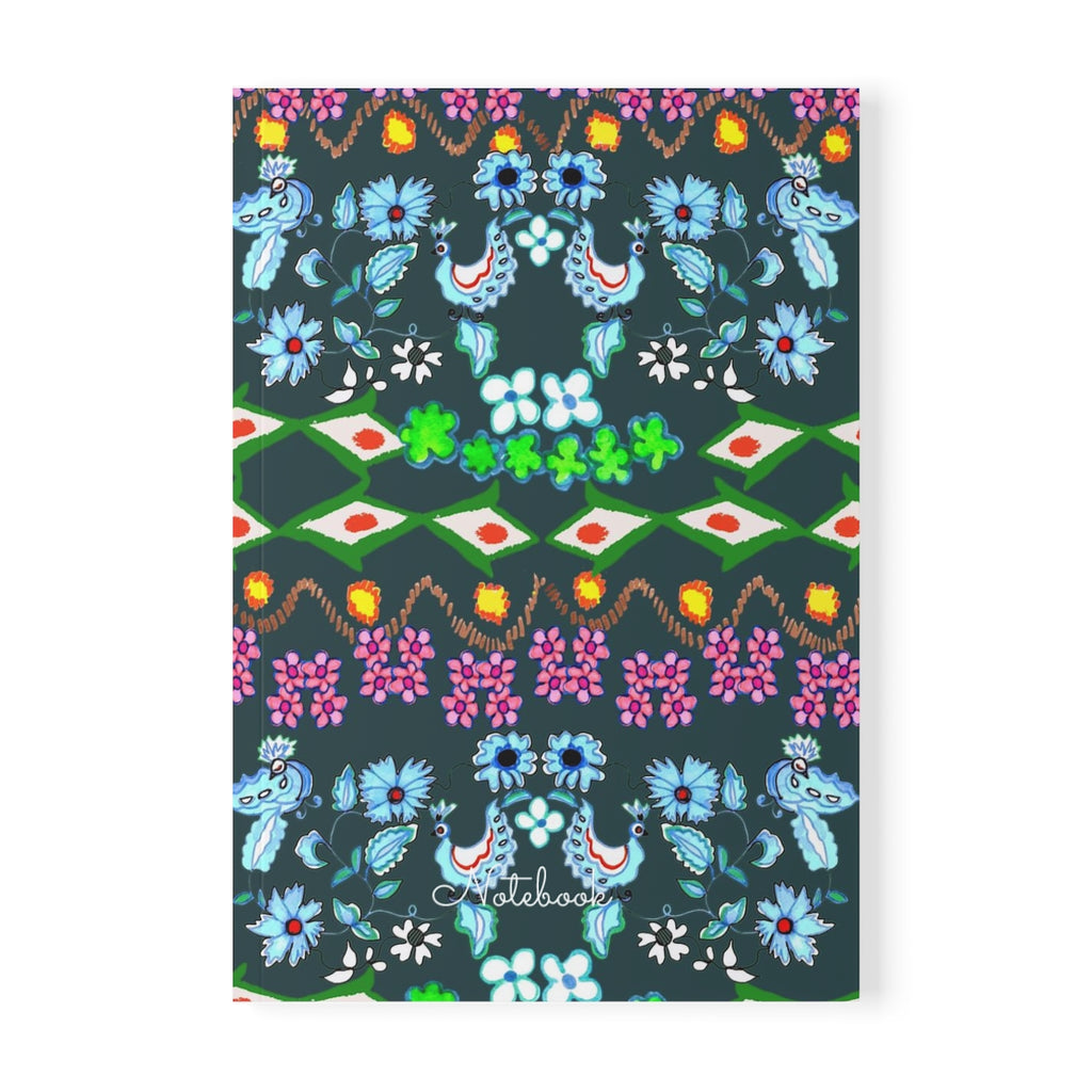 ORIENTAL BLUE BIRDS, KASHAN | Softcover Notebook, A5 |