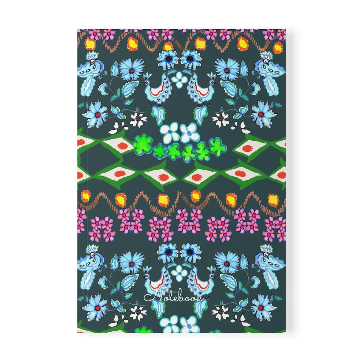ORIENTAL BLUE BIRDS, KASHAN | Softcover Notebook, A5 |