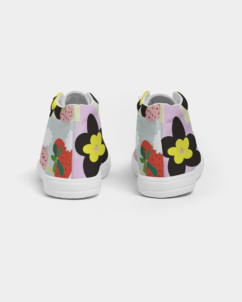 STRAWBERRY DRINK Kids Hightop Canvas Shoe