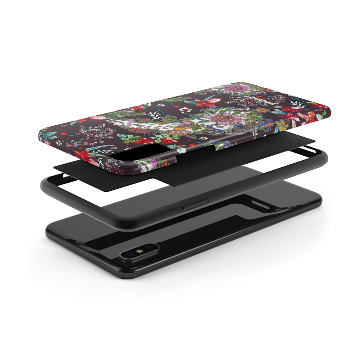 BLACK PAISLEY FLOWERS, ISFAHAN  | Tough Phone Cases, Case-Mate | 