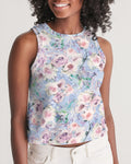 LOVE OF ORIENT FLOWERS - PURPEL Women's Cropped Tank