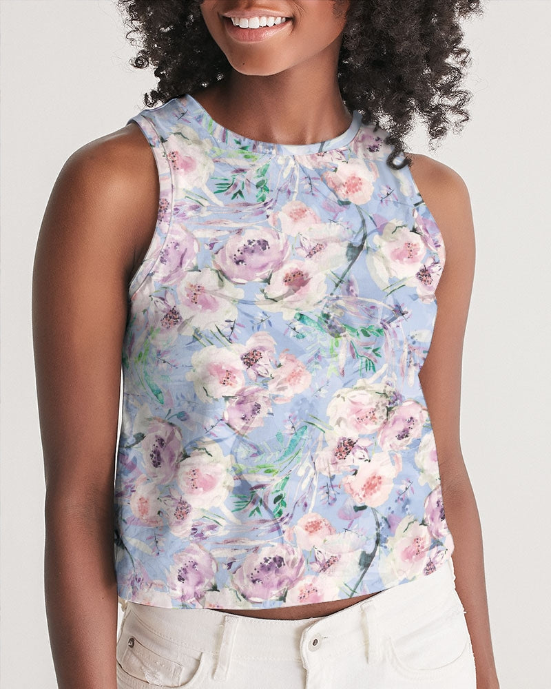 LOVE OF ORIENT FLOWERS - PURPEL Women's Cropped Tank