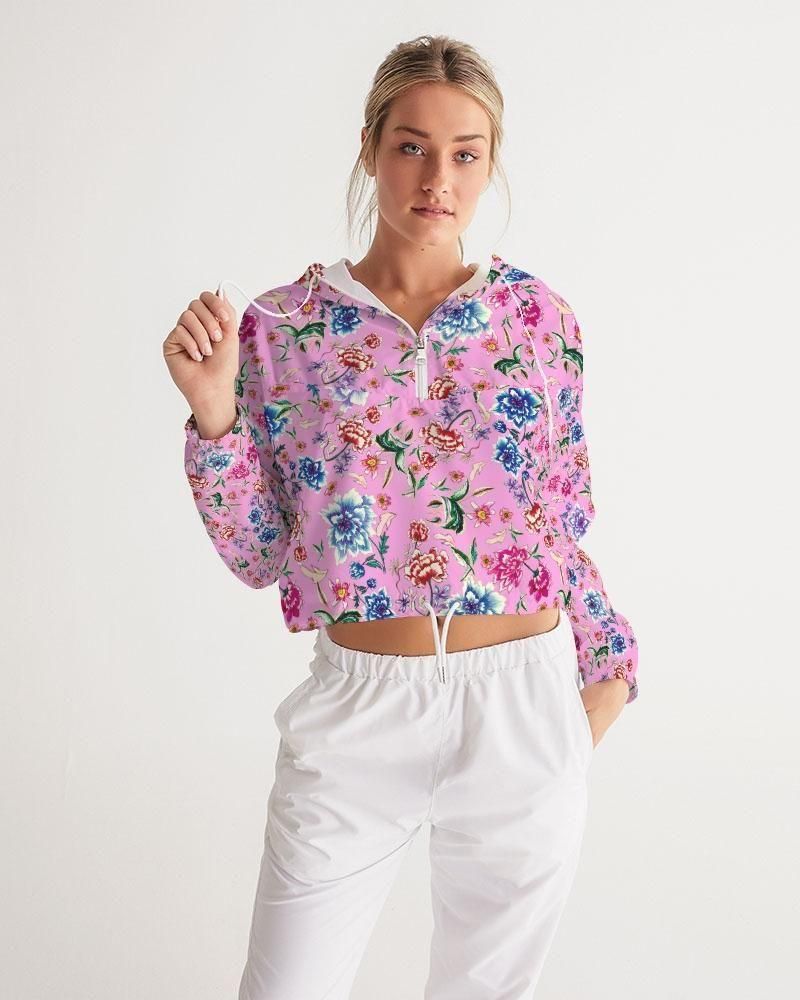 AMORE PINK Women's Cropped Windbreaker