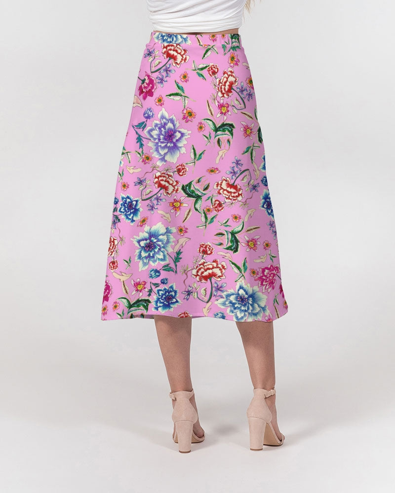 AMORE PINK Women's A-Line Midi Skirt