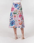 Women's A-Line Midi Skirt || AMORE Purple Blooms