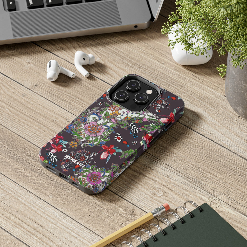 BLACK PAISLEY FLOWERS, ISFAHAN  | Tough Phone Cases, Case-Mate | 