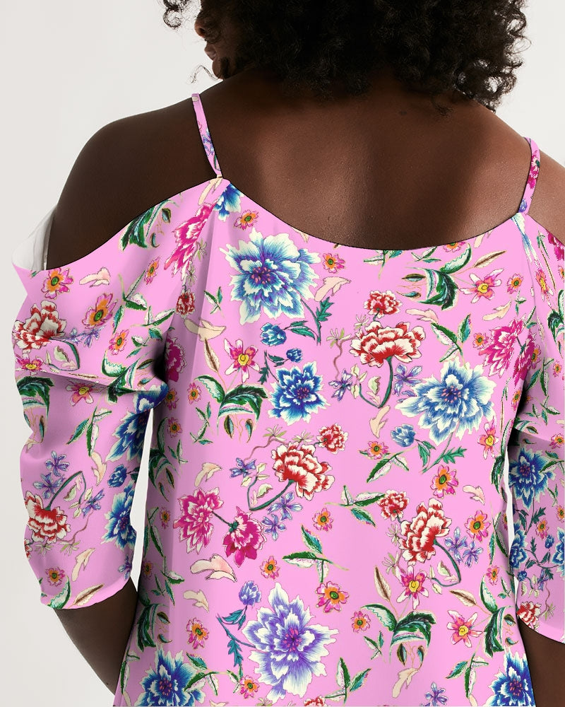 AMORE PINK Women's Open Shoulder A-Line Dress