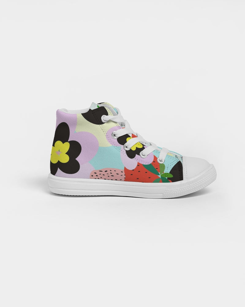 STRAWBERRY DRINK Kids Hightop Canvas Shoe