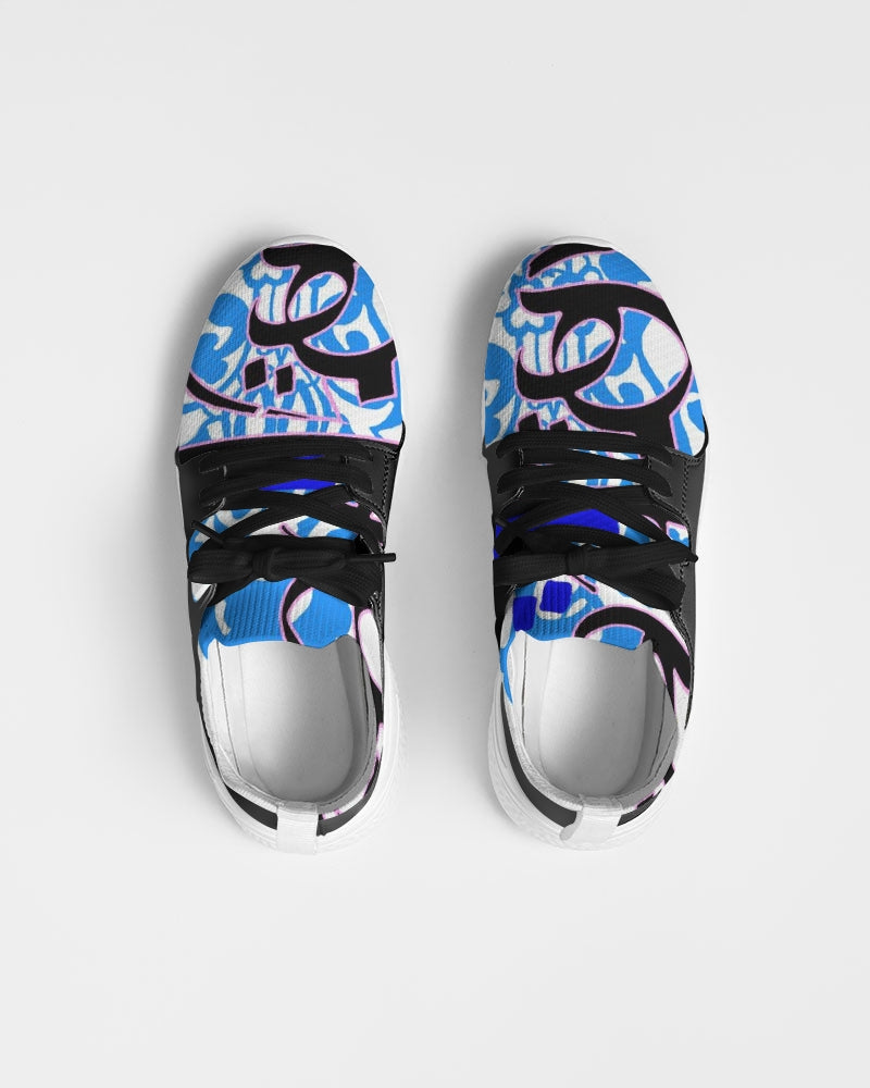 CALLIGRAPHY PERSIAN SCRIPT  BLUE  LINES -  Oriental design  Men's Two-Tone Sneaker
