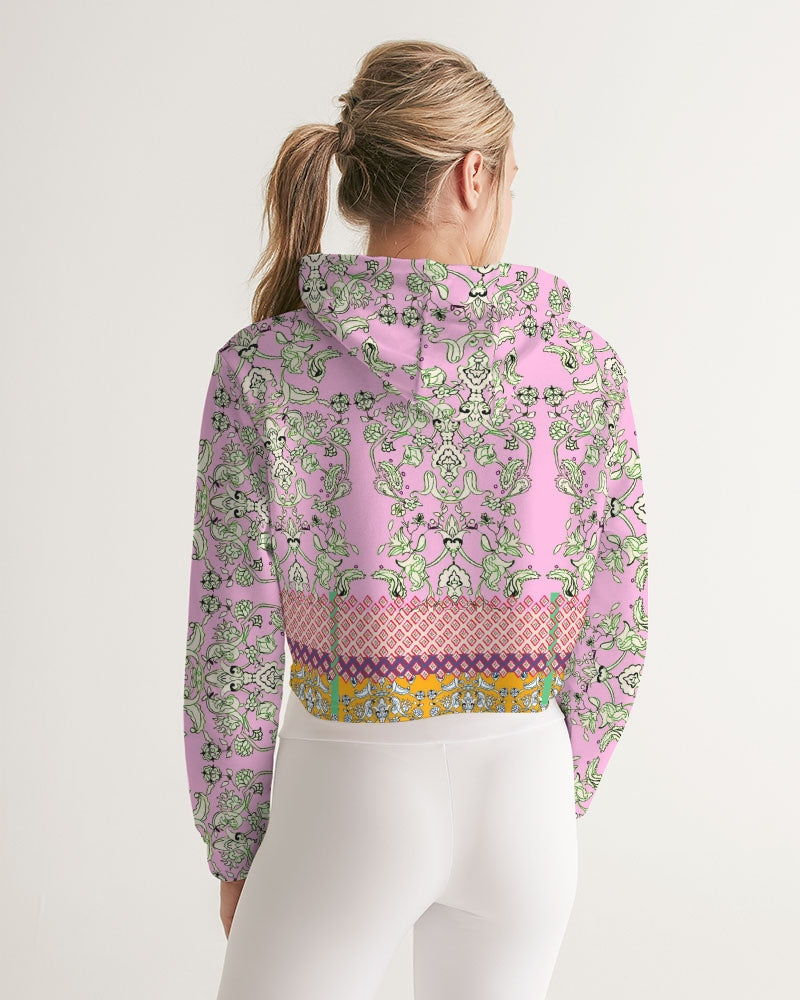 MIRACULOUS FLOWERS -PINK || Women's Cropped Hoodie