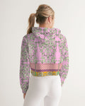 MIRACULOUS FLOWERS -PINK || Women's Cropped Hoodie